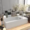 vidaXL Badezimmer-Waschbecken mit Überlauf Keramik Matt Weiß