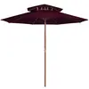 vidaXL Sonnenschirm mit Doppeldach und Holzmast Bordeauxrot 270 cm