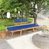 vidaXL Gartenbank mit Auflagen 2-in-1 190 cm Massivholz Akazie