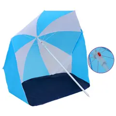 vidaXL Strandschirm-Windschutz Blau und Weiß 180 cm Stoff
