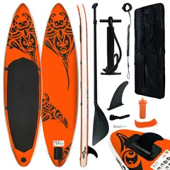 vidaXL Aufblasbares Stand Up Paddle Board Set 320x76x15 cm Orange