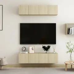 vidaXL TV-Schränke 4 Stk. Sonoma-Eiche 60x30x30 cm Holzwerkstoff