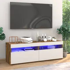 vidaXL TV-Schränke 2 Stk. mit LED-Leuchten Räuchereiche 60x35x40 cm