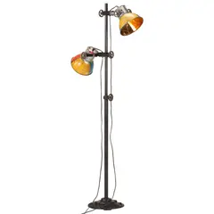 vidaXL Stehlampe mit 2 Lampenschirmen Mehrfarbig E27