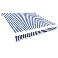 vidaXL Markisenbespannung Canvas Blau & Weiß 4 x 3 m (ohne Rahmen)