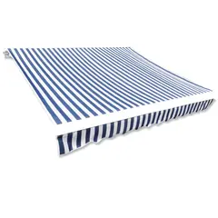 vidaXL Markisenbespannung Canvas Blau & Weiß 450×300 cm