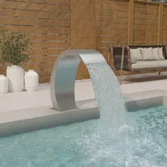 vidaXL Pool-Wasserfall mit LEDs 22x60x70 cm Edelstahl 304