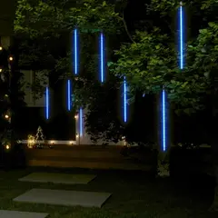 vidaXL 8 Stk. Meteorlichter 50 cm 288 LEDs Innen- Außenbereich Blau