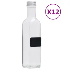 vidaXL Glasflaschen mit Schraubverschluss 12 Stk. Quadratisch 250 ml