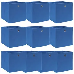 vidaXL Aufbewahrungsboxen 10 Stk. Blau 32×32×32 cm Stoff
