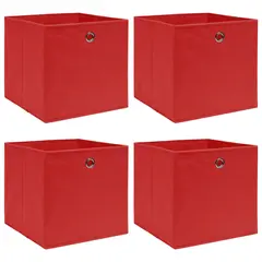 vidaXL Aufbewahrungsboxen 4 Stk. Rot 32×32×32 cm Stoff