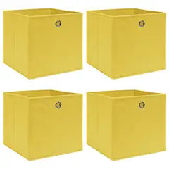 vidaXL Aufbewahrungsboxen 4 Stk. Gelb 32×32×32 cm Stoff