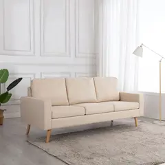 vidaXL 3-Sitzer-Sofa Creme Stoff