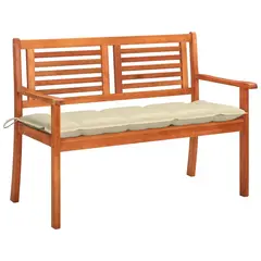 vidaXL 2-Sitzer-Gartenbank mit Auflage 120 cm Massivholz Eukalyptus