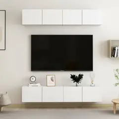 vidaXL TV-Schränke 4 Stk. Weiß 80x30x30 cm Holzwerkstoff
