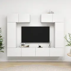vidaXL 6-tlg. TV-Schrank-Set Weiß Holzwerkstoff