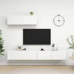 vidaXL TV-Schränke 3 Stk. Weiß Holzwerkstoff