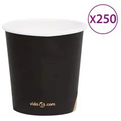 vidaXL Kaffee-Pappbecher 250 Stk. 120 ml Schwarz
