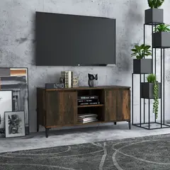 vidaXL TV-Schrank mit Metallbeinen Räuchereiche 103,5x35x50 cm