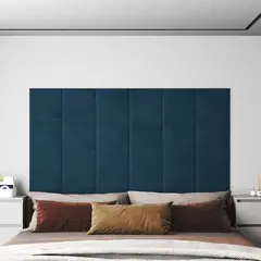 vidaXL Wandpaneele 12 Stk. Blau 30x30 cm Samt 1,08 m²