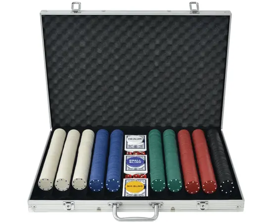 vidaXL Poker Set mit 1.000 Chips Aluminium