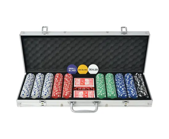 vidaXL Poker Set mit 500 Chips Aluminium