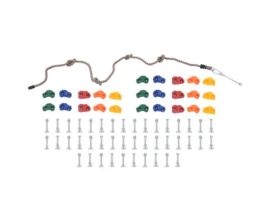 vidaXL Klettersteine mit Seil 25 Stk. Mehrfarbig