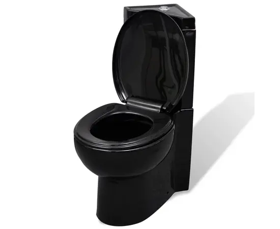 Keramik WC Toilette Ecke Schwarz