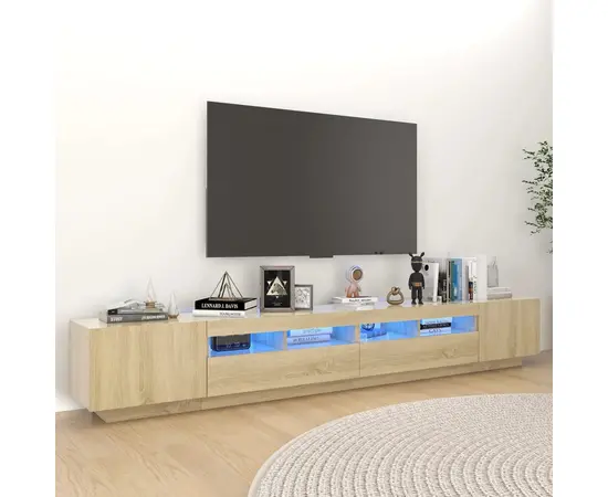 vidaXL TV-Schrank mit LED-Leuchten Sonoma-Eiche 260x35x40 cm