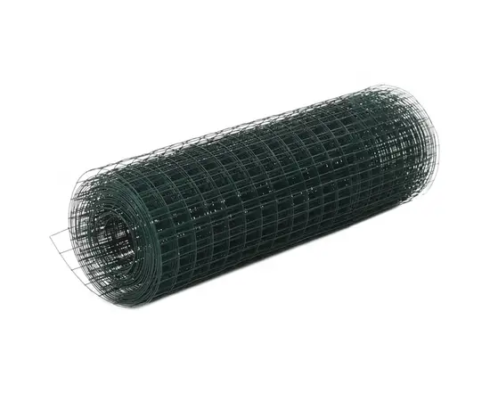 vidaXL Drahtzaun Stahl mit PVC-Beschichtung 25x0,5 m Grün