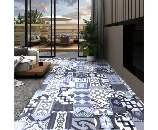 vidaXL PVC-Laminat-Dielen Selbstklebend 5,11 m² Buntes Muster