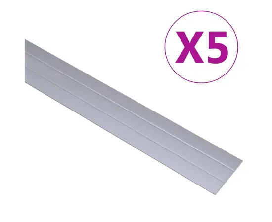 vidaXL Übergangsprofil 5 Stk. Aluminium 134cm Silbern