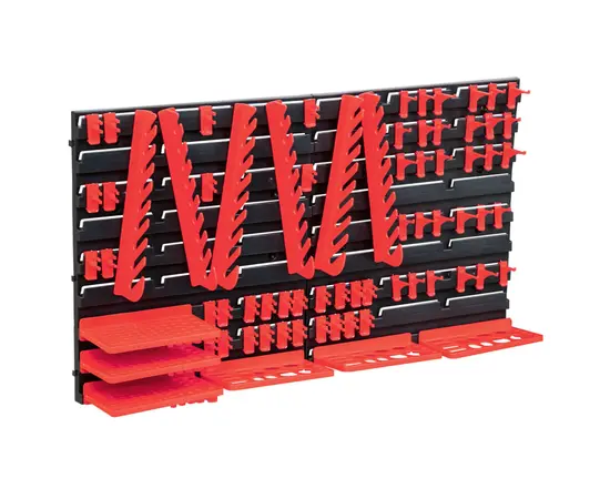 vidaXL 71-tlg. Lagersystem mit Wandplatten Rot und Schwarz