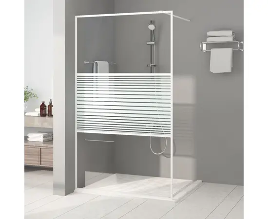 vidaXL Duschwand für Begehbare Dusche Weiß 115x195 cm ESG-Klarglas