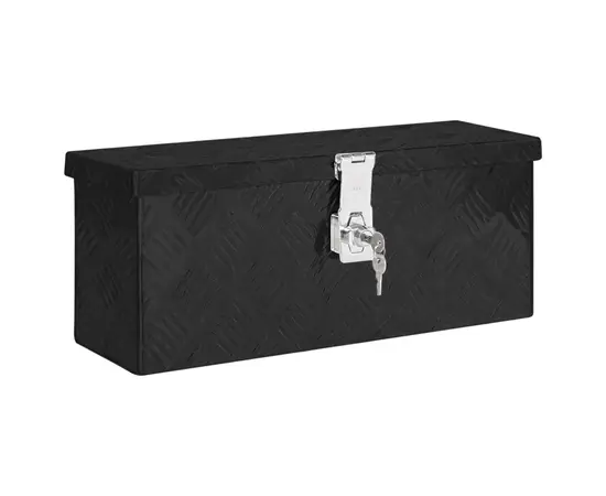 vidaXL Aufbewahrungsbox Schwarz 50x20,5x15 cm Aluminium