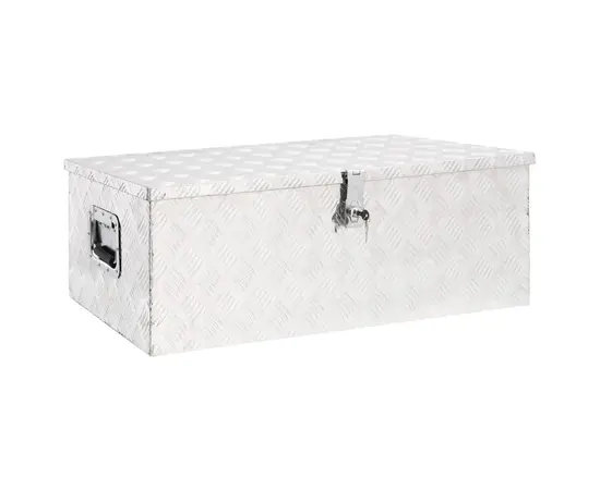 vidaXL Aufbewahrungsbox Silbern 90x47x33,5 cm Aluminium