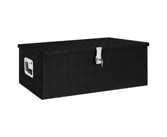 vidaXL Aufbewahrungsbox Schwarz 90x47x33,5 cm Aluminium