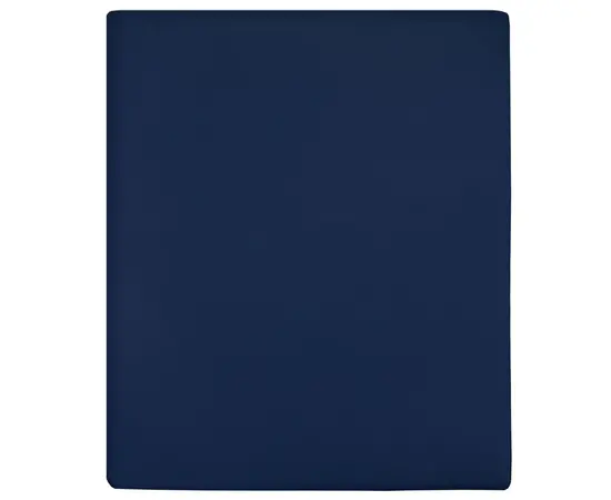 vidaXL Spannbettlaken Jersey Marineblau 100x200 cm Baumwolle
