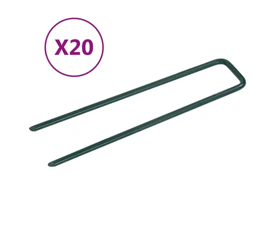 vidaXL Nägel für Kunstrasen 20 Stk. U-Form Eisen