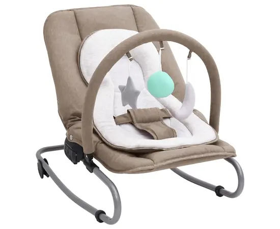 vidaXL Babywippe Taupe Stahl