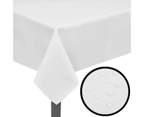 5 Tischdecken Weiß 220 x 130 cm