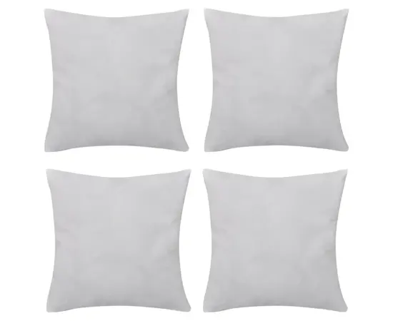 4 weiße Kissenbezüge Baumwolle 50 x 50 cm