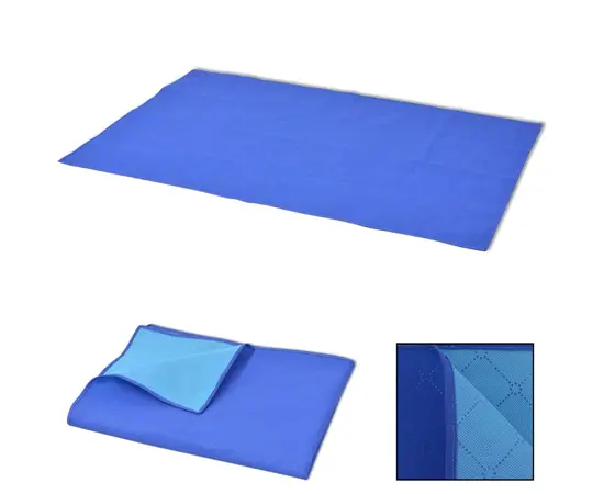 vidaXL Picknickdecke Blau und Hellblau 100x150 cm