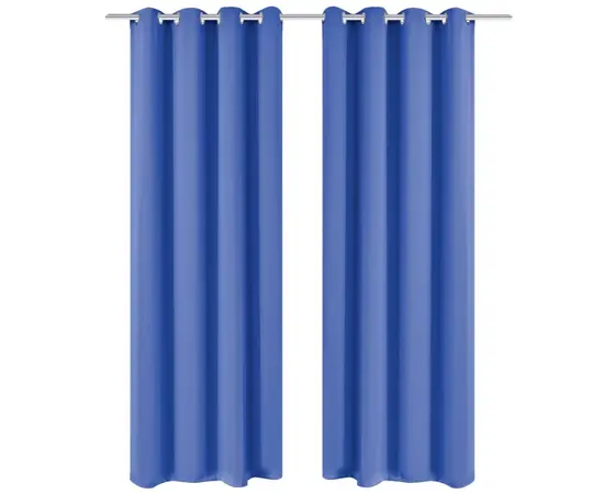 vidaXL Verdunkelungsvorhänge 2 Stk. mit Metallösen 135 x 245 cm Blau