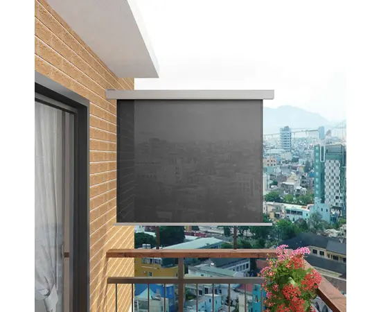 vidaXL Balkon-Seitenmarkise Multifunktional 150x200 cm Grau