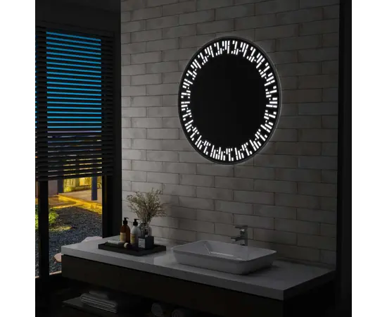 vidaXL Badezimmerspiegel mit LED 80 cm