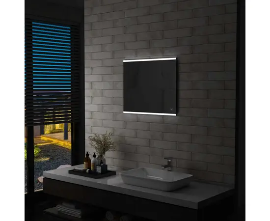 vidaXL Badezimmer-Wandspiegel mit LED und Touch-Sensor 60 x 50 cm