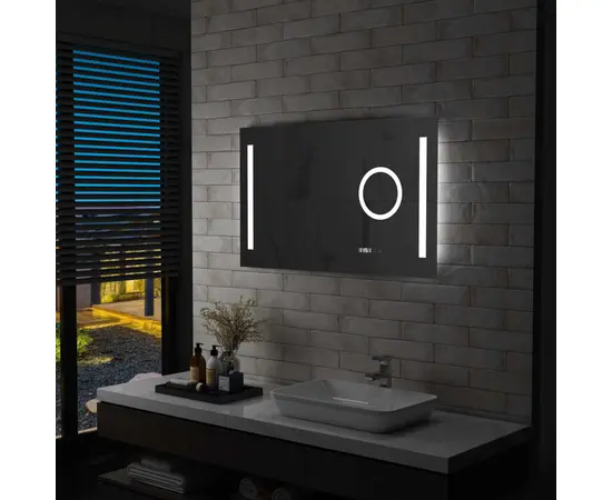 vidaXL Badezimmer-Wandspiegel mit LED und Touch-Sensor 100 x 60 cm