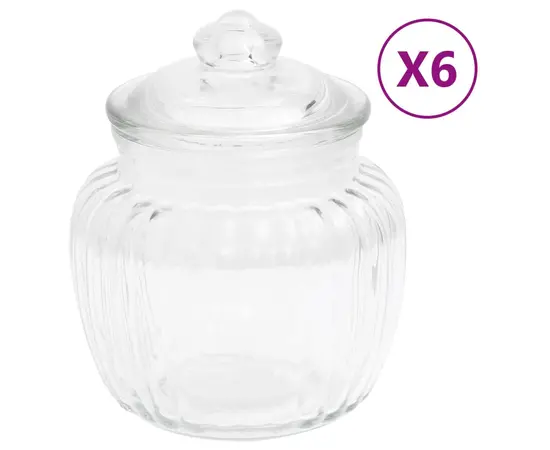 vidaXL Vorratsgläser 6 Stk. 500 ml Glas
