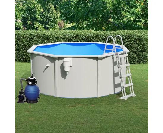 vidaXL Pool mit Sandfilterpumpe und Leiter 300x120 cm